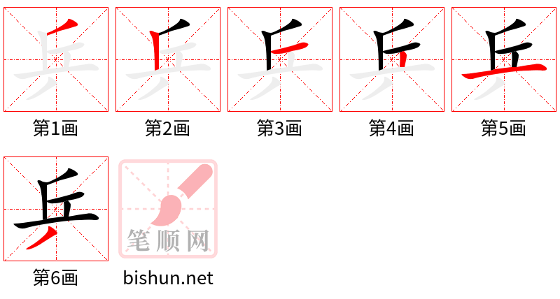 乒 笔顺规范