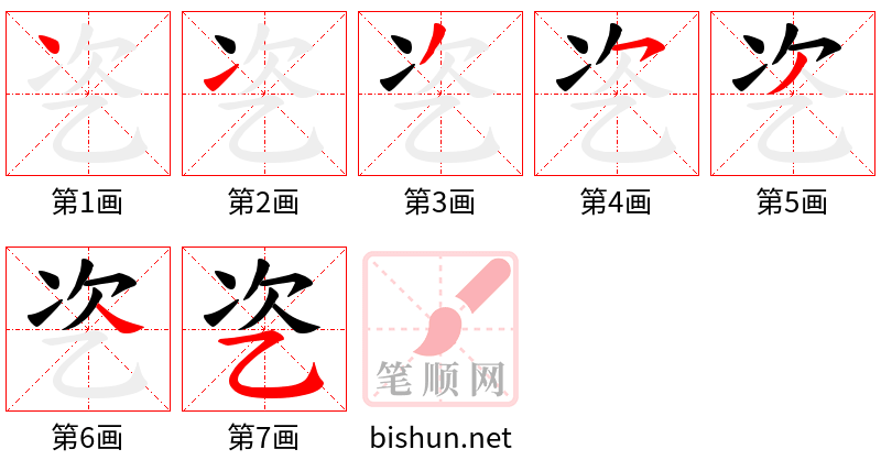 乲 笔顺规范