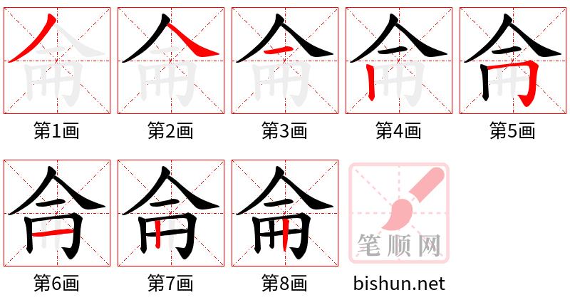 侖 笔顺规范