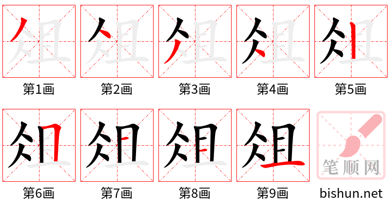 俎 笔顺规范