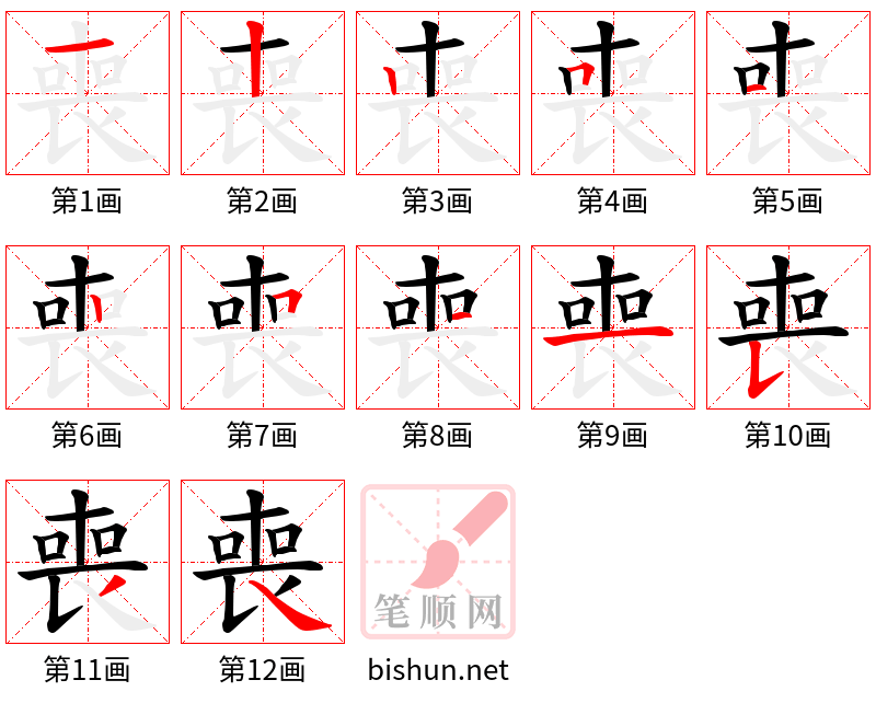 喪 笔顺规范