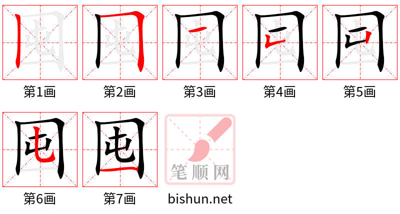 囤 笔顺规范