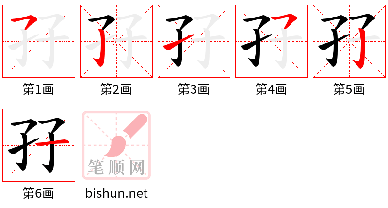 孖 笔顺规范