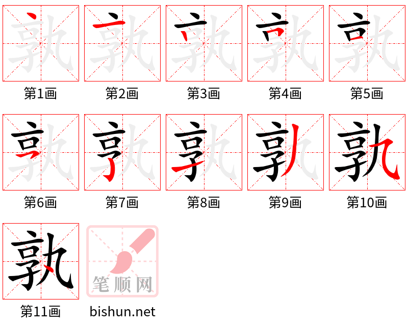 孰 笔顺规范