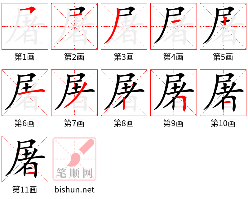 屠 笔顺规范