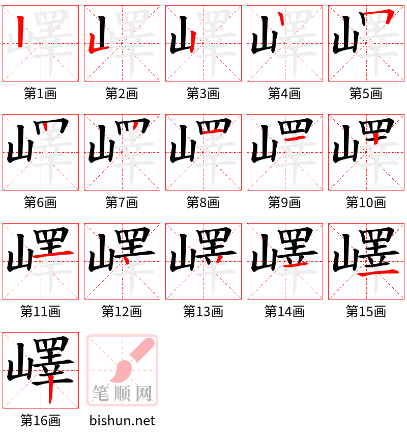 嶧 笔顺规范