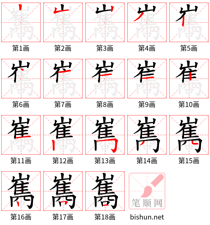 巂 笔顺规范