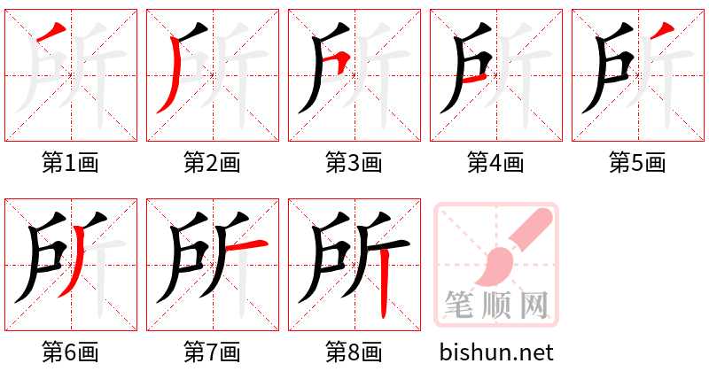 所 笔顺规范