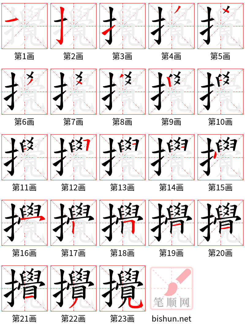 攪 笔顺规范