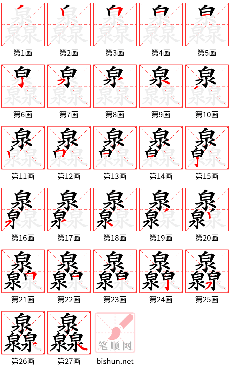 灥 笔顺规范