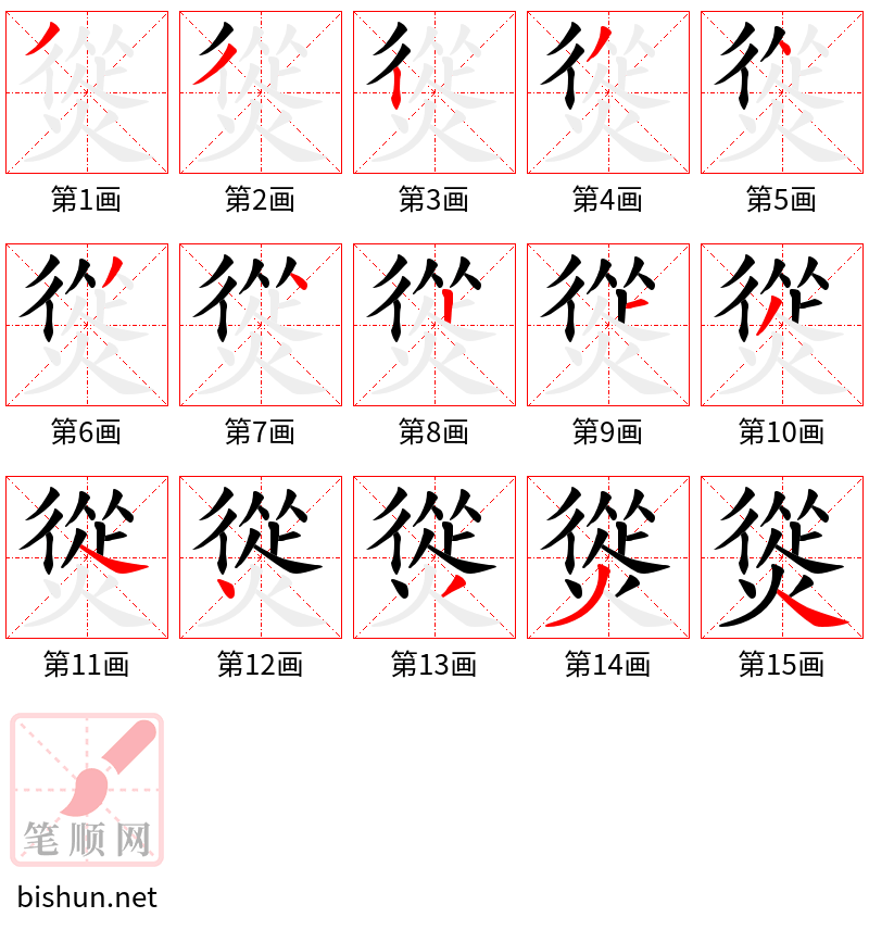 熧 笔顺规范