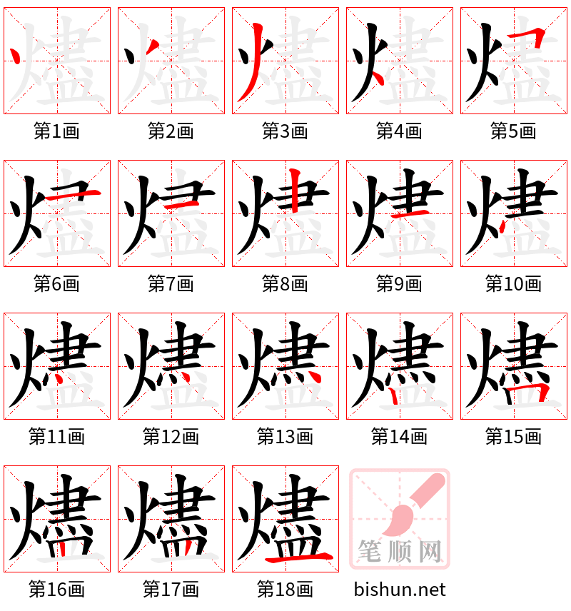 燼 笔顺规范