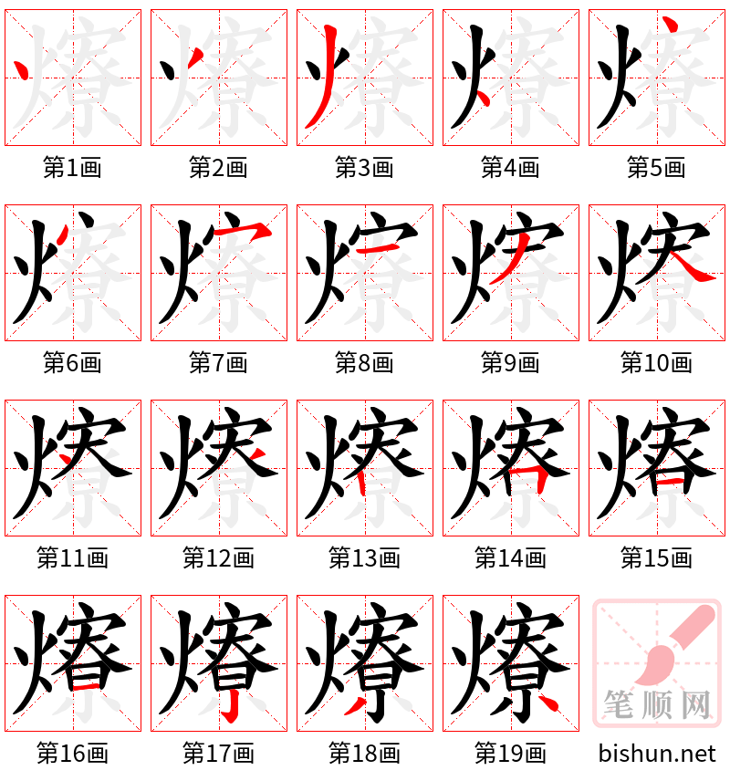 爎 笔顺规范