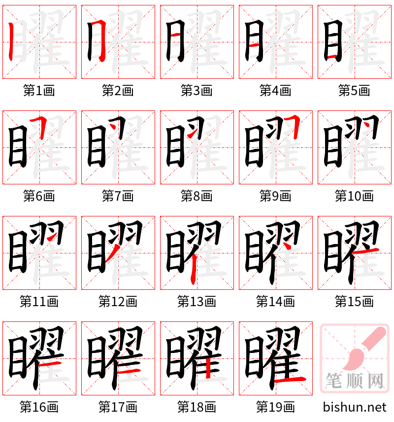 矅 笔顺规范