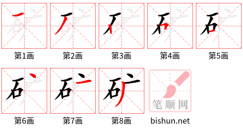 矿 笔顺规范