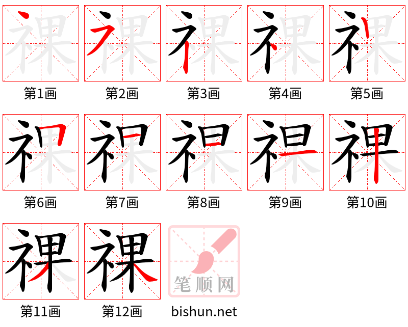 祼 笔顺规范