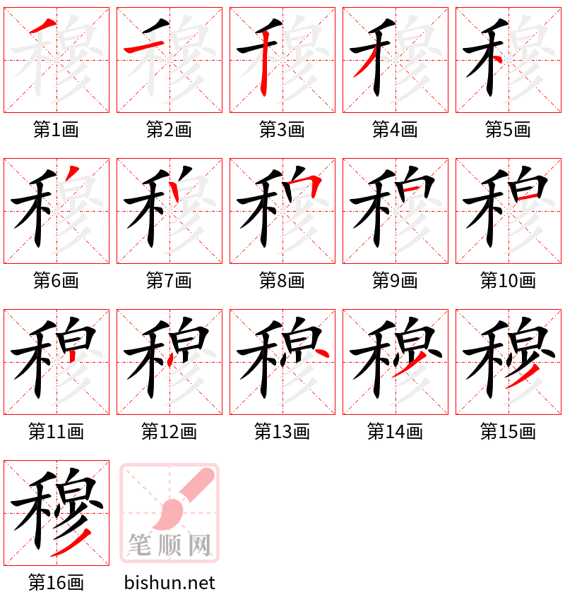穆 笔顺规范