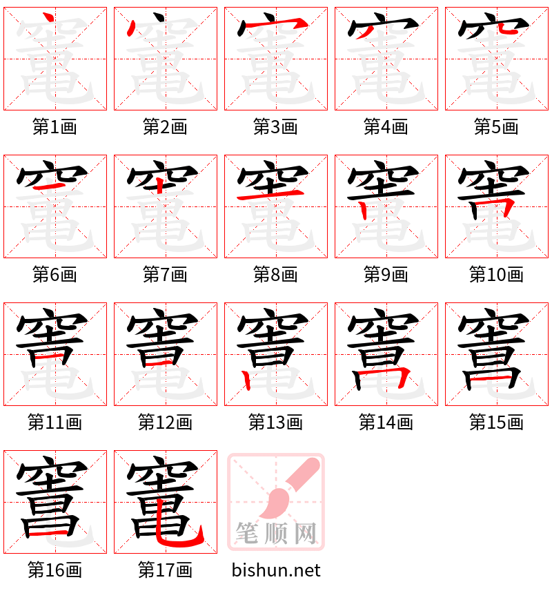竃 笔顺规范