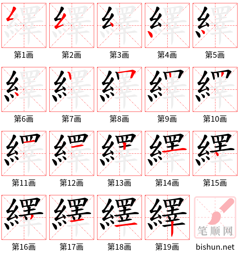 繹 笔顺规范
