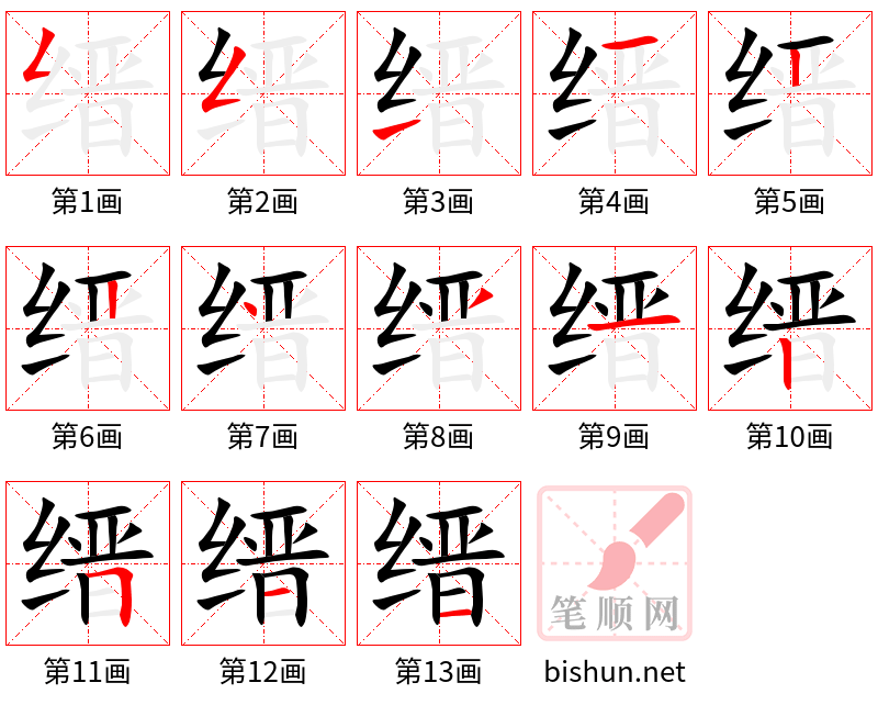 缙 笔顺规范