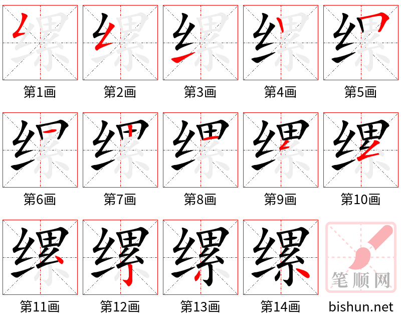 缧 笔顺规范
