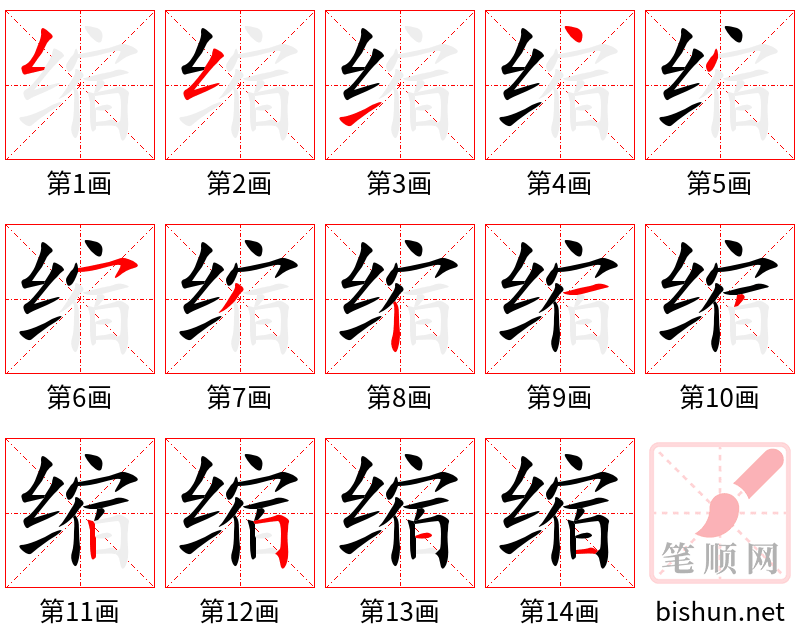 缩 笔顺规范
