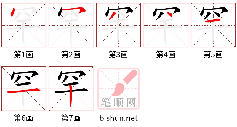罕 笔顺规范