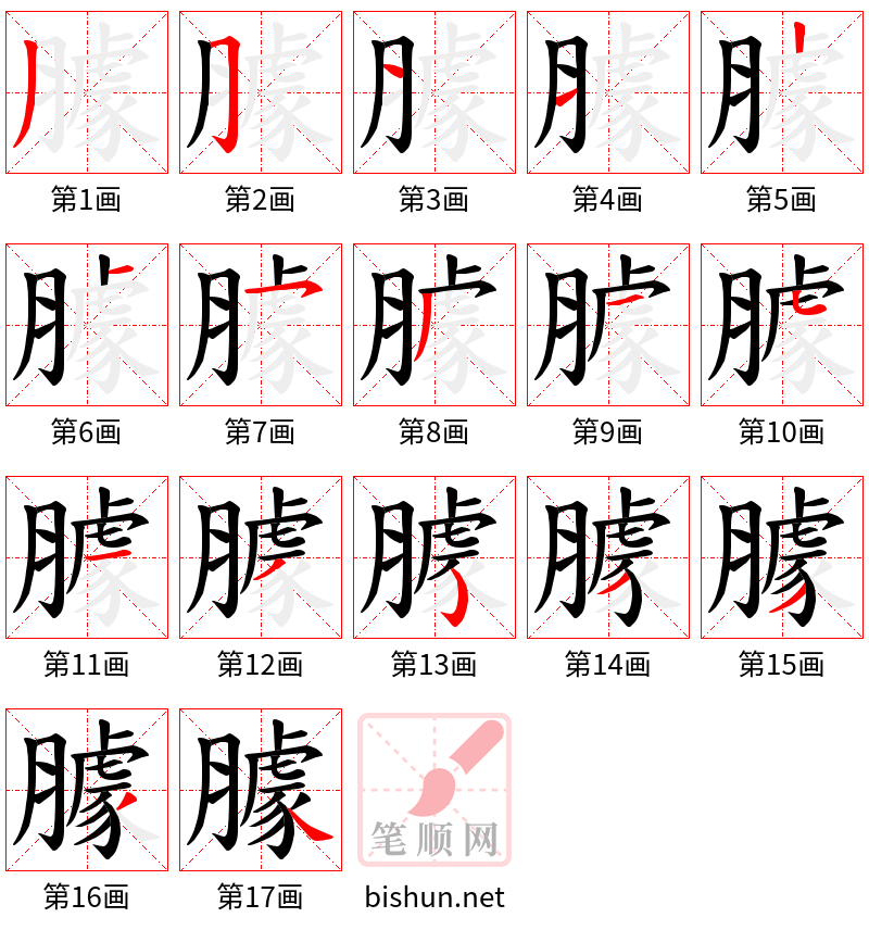 臄 笔顺规范