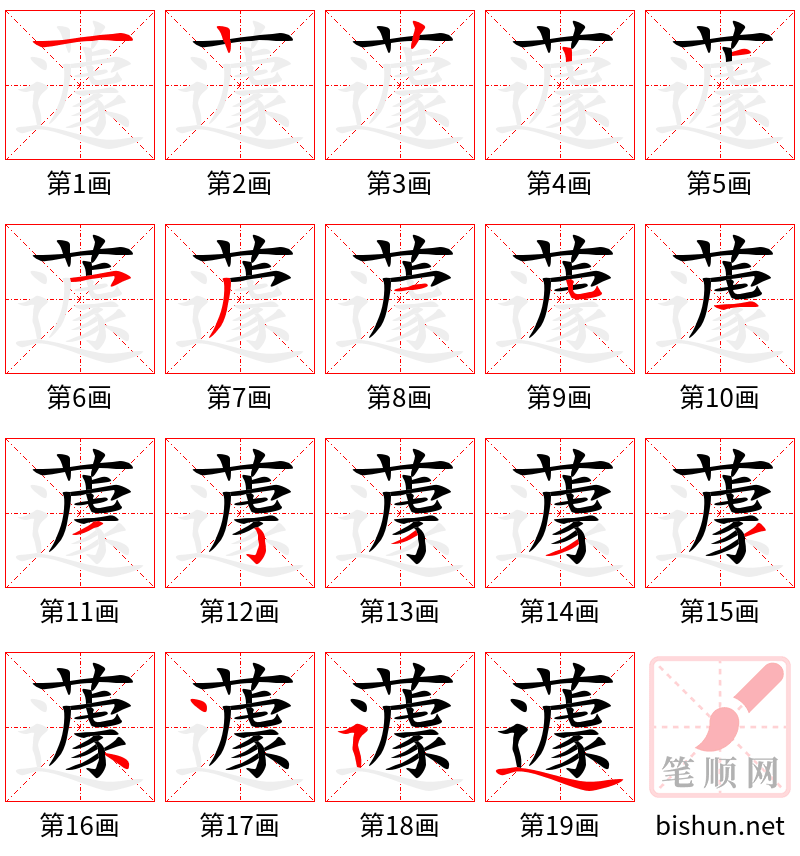 蘧 笔顺规范