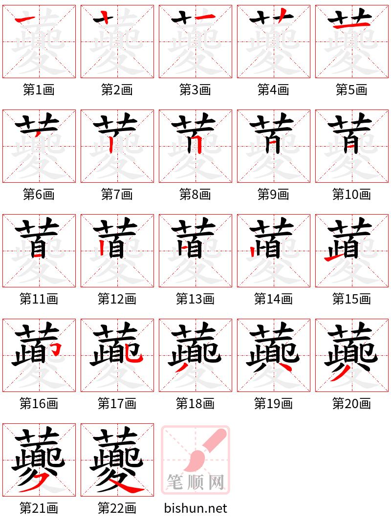 虁 笔顺规范