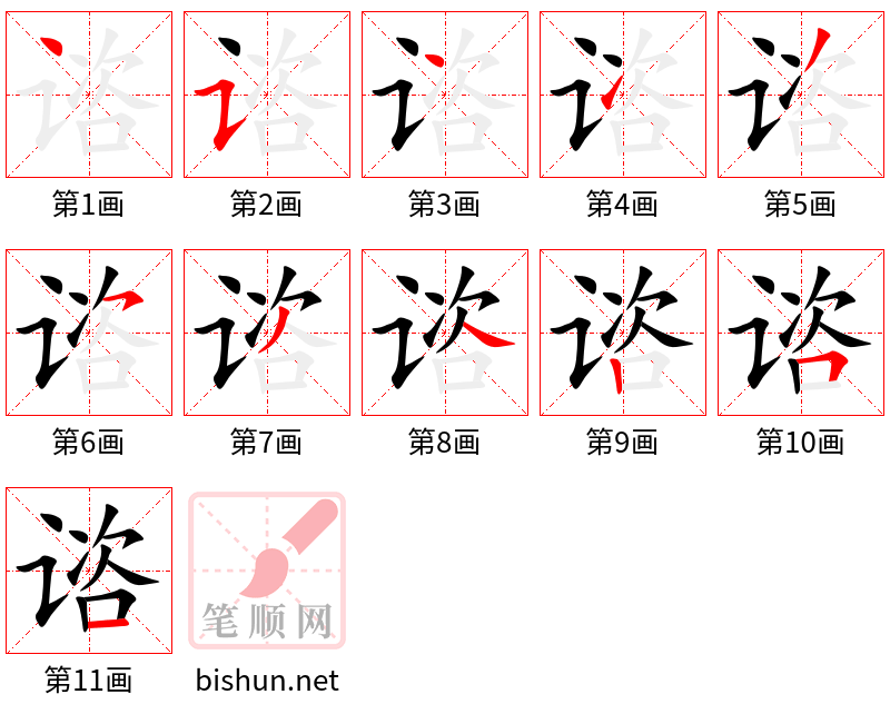 谘 笔顺规范