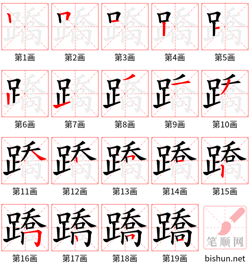蹻 笔顺规范