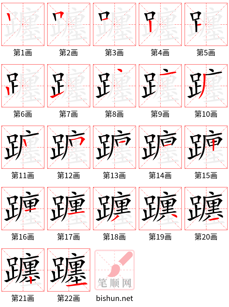躔 笔顺规范