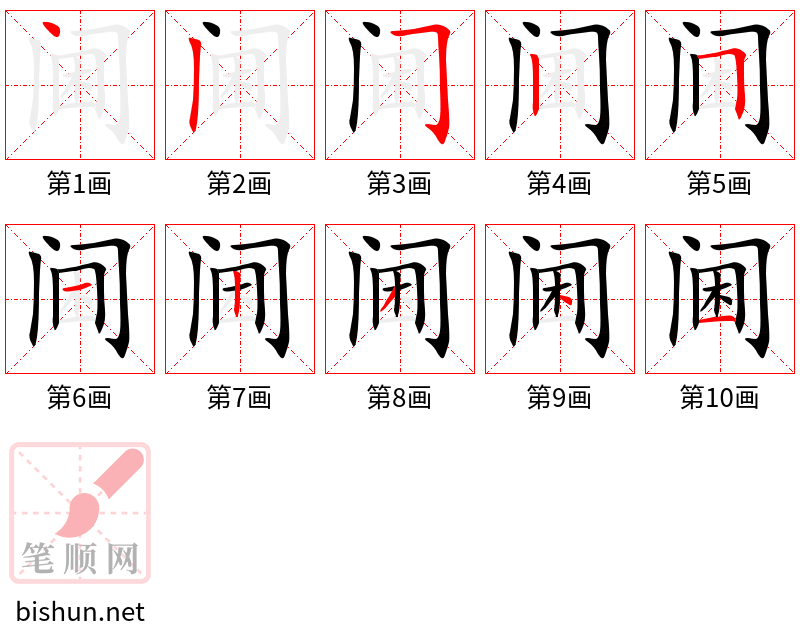阃 笔顺规范