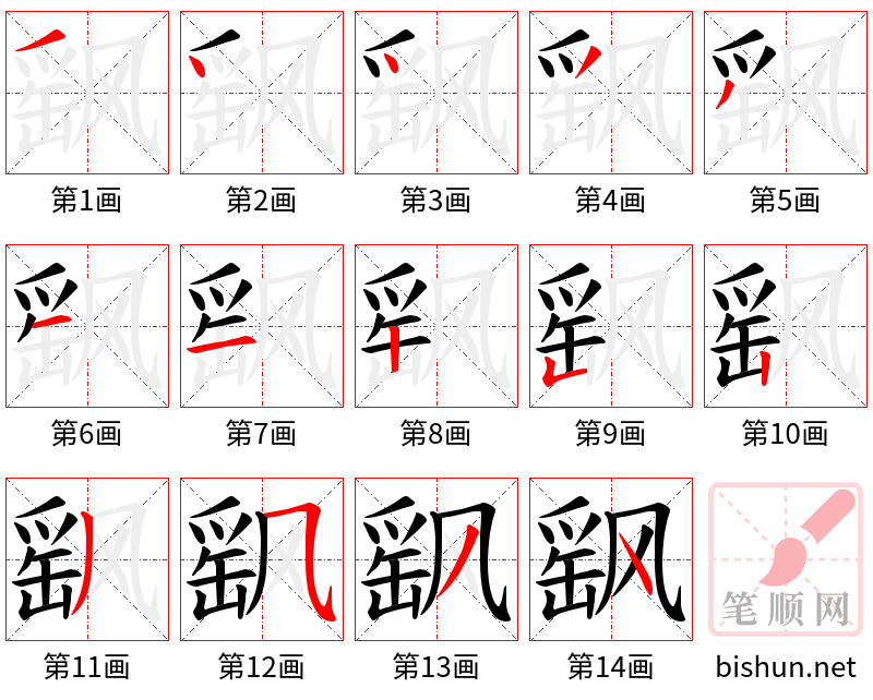 飖 笔顺规范