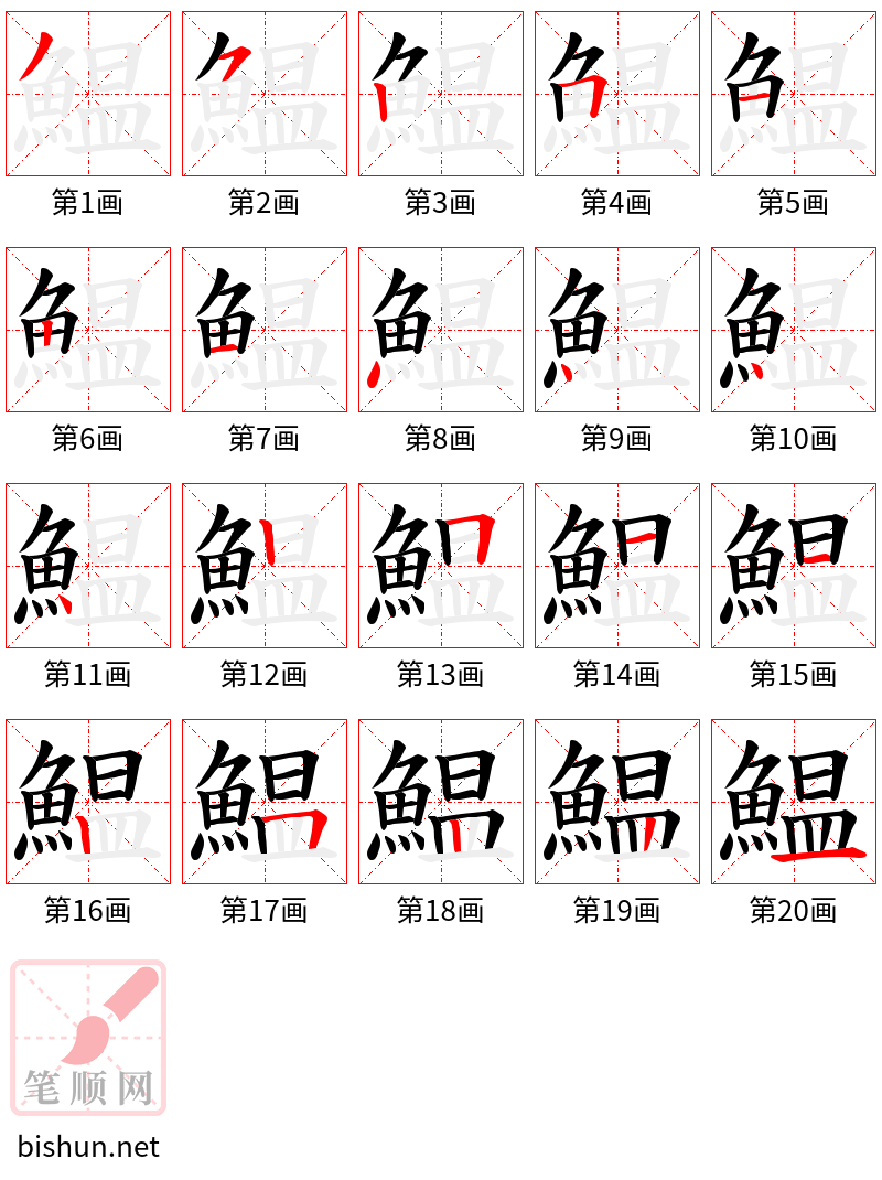 鰛 笔顺规范