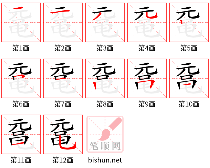 鼋 笔顺规范