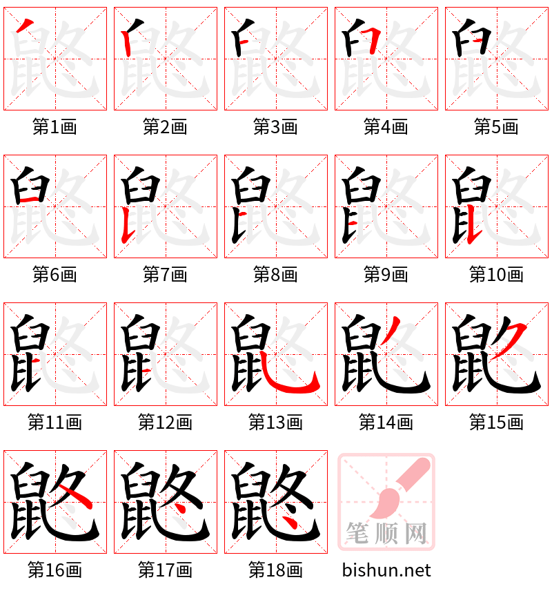 鼨 笔顺规范