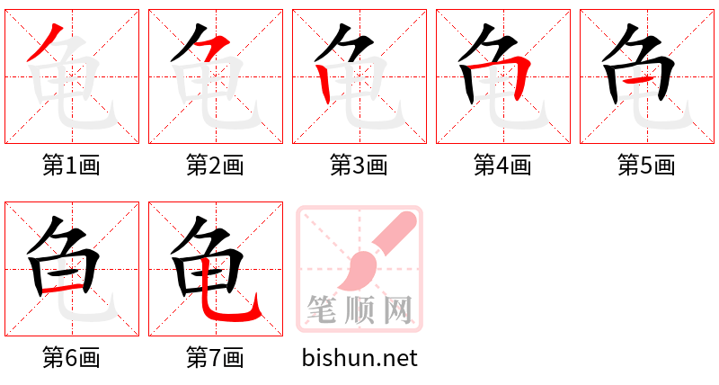 龟 笔顺规范